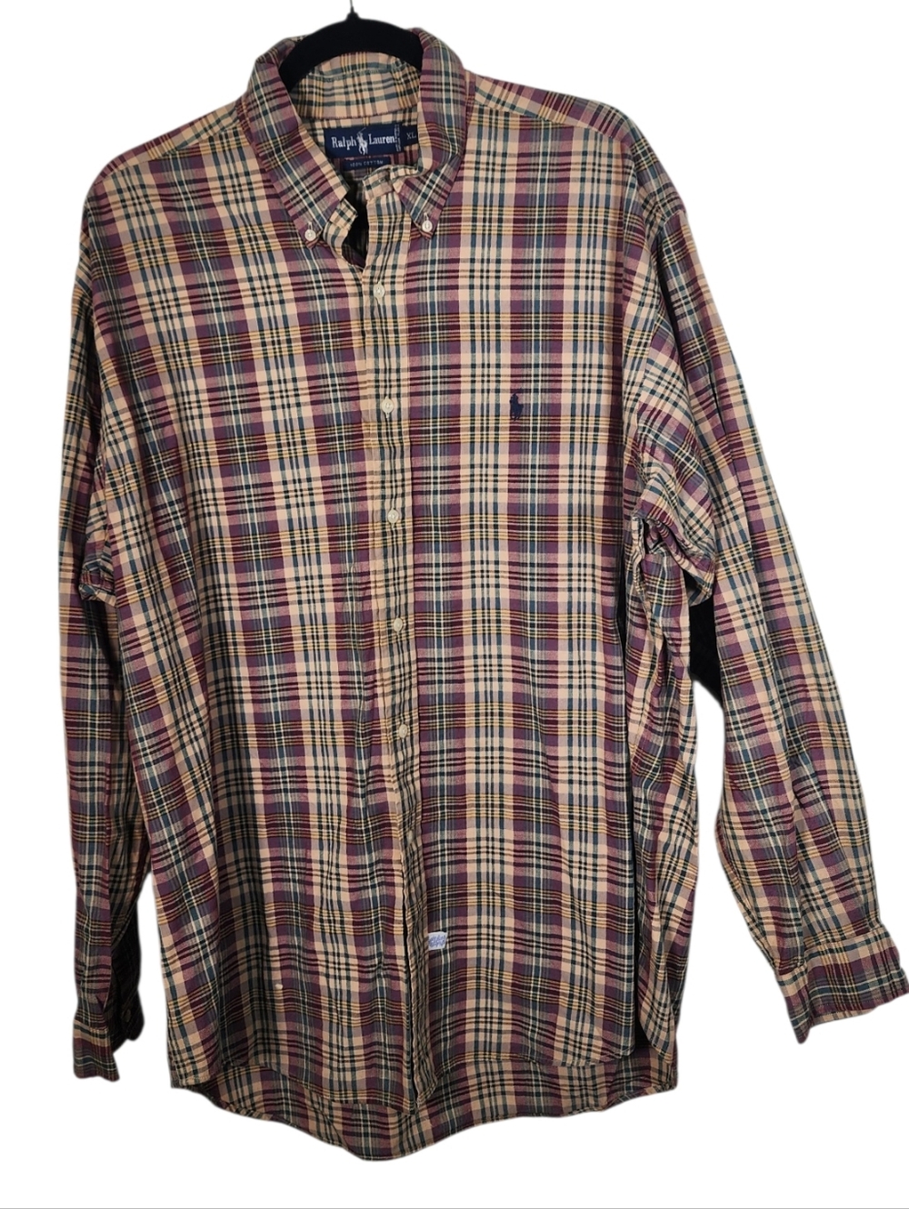 Ralph Lauren Men’s Plaid Button-Down Shirt - Red, Cream & Blue
